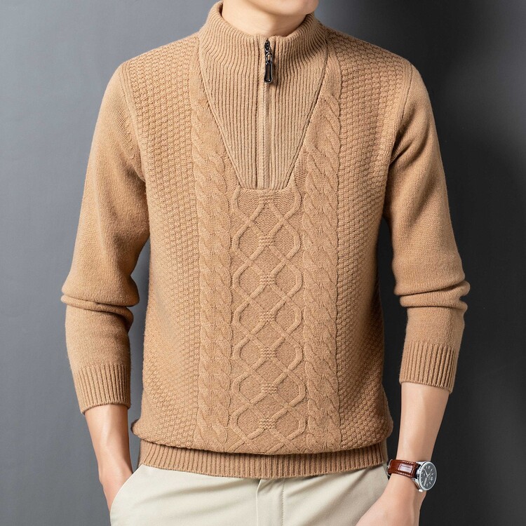 Merino -villa puoli vetoketjullinen villapaita