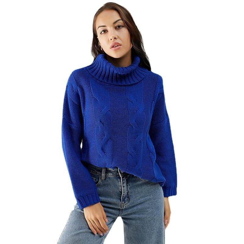 Naisten turtleneck pullover -villapaita